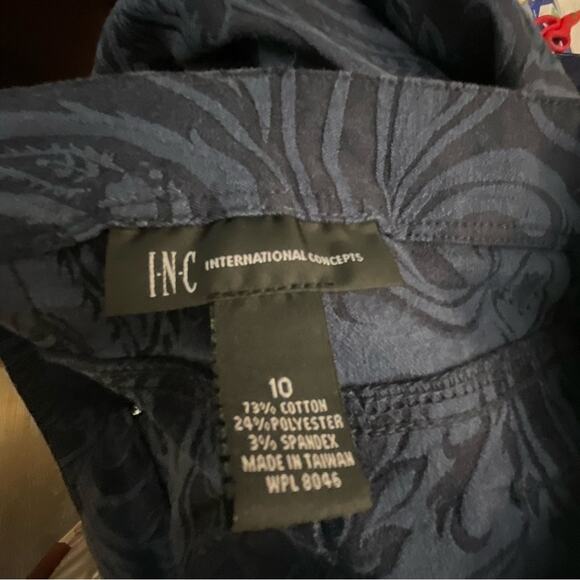 INC International Concepts Botanical Print Floral Embroidered Jeans 10 Boho Chic - Picture 11 of 12